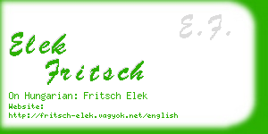 elek fritsch business card